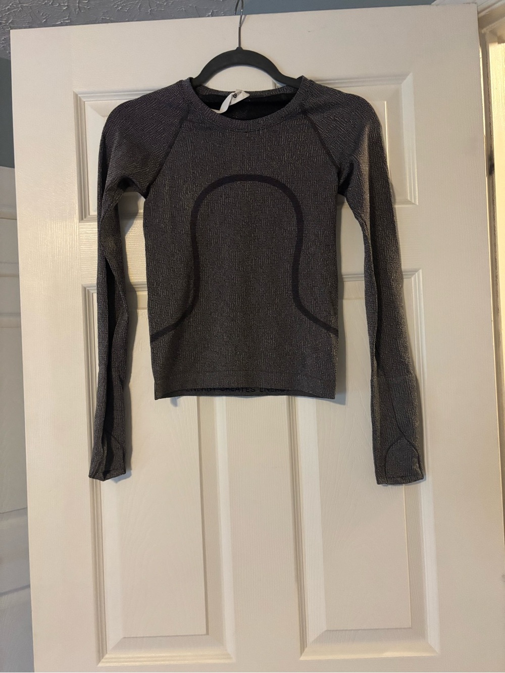lululemon athletica Seamless Long-Sleeve Crop Top - Charcoal